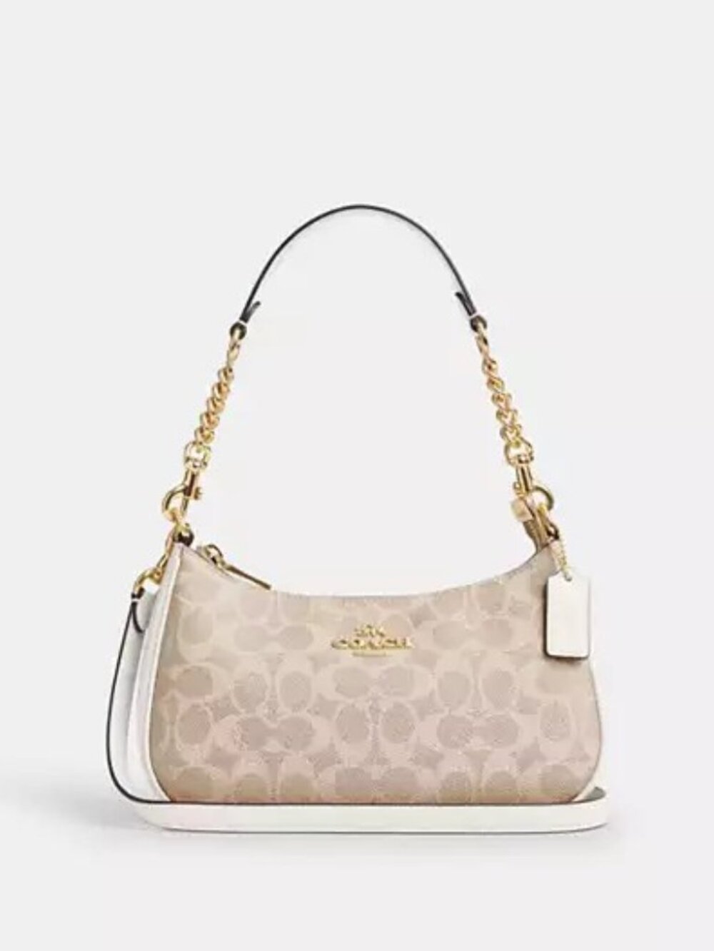 New Coach Teri Signature Khaki Shoulder Bag
